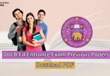 DU B.Ed Entrance Exam Previous Papers PDF Download DU b.ed entrance exam previous papers pdf download