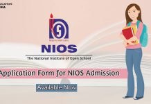 NIOS Admission 2025-26 Apply Online NIOS Application NIOS Admission Application Form