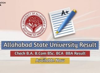 Allahabad State University Result 2020 (Declared) BA BCom BSc allahabad state university result