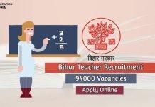 Bihar Teacher Recruitment 2020 Apply Online for 94000 Vacancies Bihar Teacher Recruitment Teacher Bharti