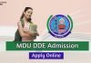 MDU DDE 2020 Registration & Admission Process mdu dde admission