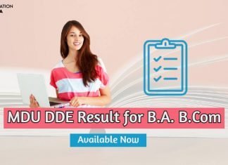 MDU DDE Result 2020 Check Result of B.A. B.Com mdu dde result check now
