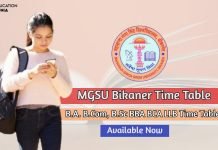 MGSU Time Table 2020 Check BA BSc BCom MA Date Sheet mgsu time table