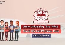 Anna University Time Table 2020 Check UG And PG Exam Date anna university time table