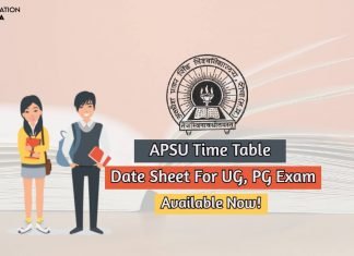 APSU Time Table 2020 APSU Date Sheet For UG, PG Exam Download apsu time table