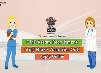 DME Assam Recruitment 2020 Apply Online For 150 Staff Nurse Vacancies dme assam recruitment