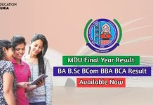MDU Final Year Result 2025 Available, Check now BA BSc BCom BCA. mdu final year result