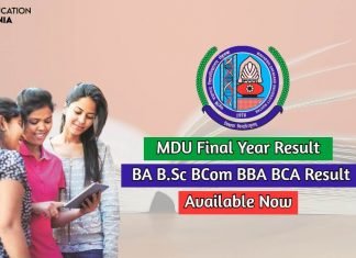 MDU Final Year Result 2025 Available, Check now BA BSc BCom BCA. mdu final year result