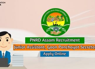 PNRD Assam Recruitment 2020 Apply For 1004 Vacancies Junior Assistant, Gaon Panchayat Secretary PNRD Assam Recruitment