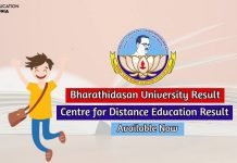 Bharathidasan University Result 2025 Released Check Centre for Distance Education Result Bharathidasan University Result