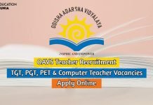 OAVS Teacher Recruitment 2020 Apply for 737 TGT, PGT, PET, and Computer Teacher Vacancies oavs teacher recruitment