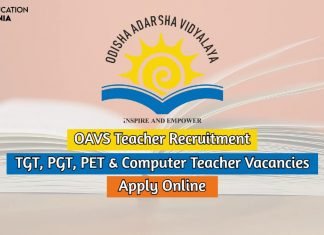 OAVS Teacher Recruitment 2020 Apply for 737 TGT, PGT, PET, and Computer Teacher Vacancies oavs teacher recruitment