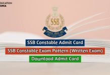 SSB Constable Admit Card 2020 Download Hall Ticket ssb constable admit card