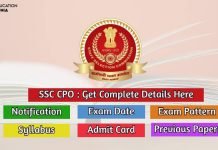 SSC CPO 2020 Notification, Exam Date, Exam Pattern, Syllabus, Cut-Off ssc cpo